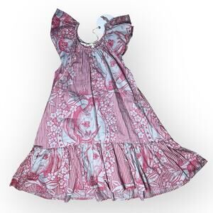 Paper wings girls 6 horse print New split sleeve summer dress